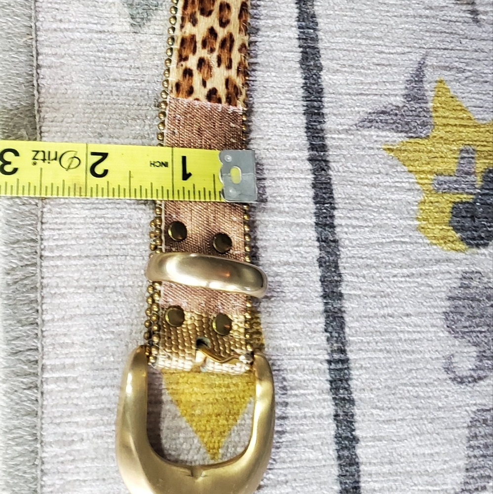 Elite Fresno California Leopard Print and Gold Women's Belt⚜️🤎⚜️Medium - Picture 3 of 8